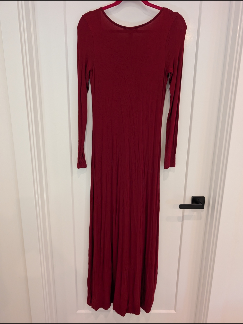Forever 21 Deep Burgundy Long Sleeve Maxi Dress, Small - Picture 5 of 7